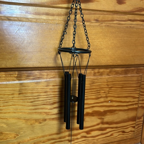 Owl wind chime metal with glass breast and glass leaf sail - Picture 4 of 7